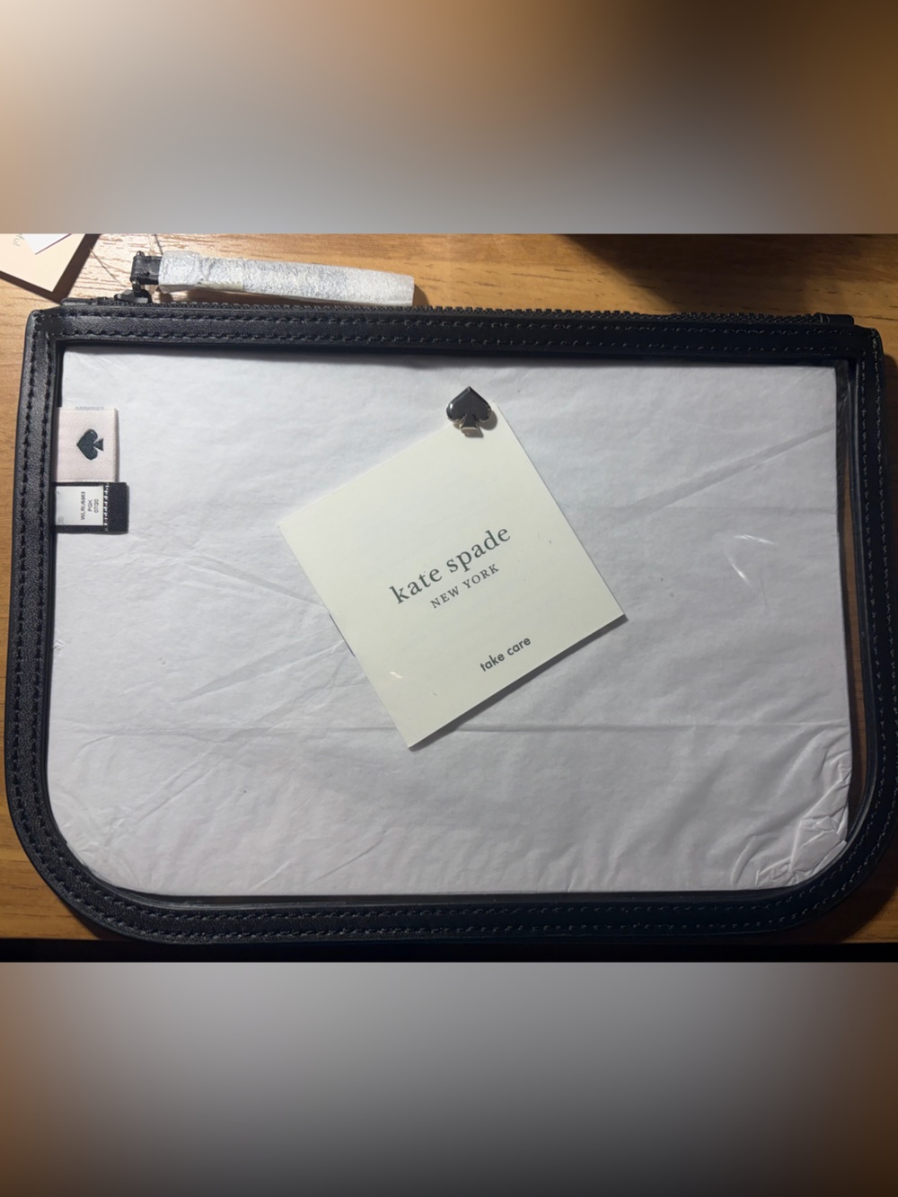 Kate Spade New York Clear Cosmetic Zip Pouch Bag
